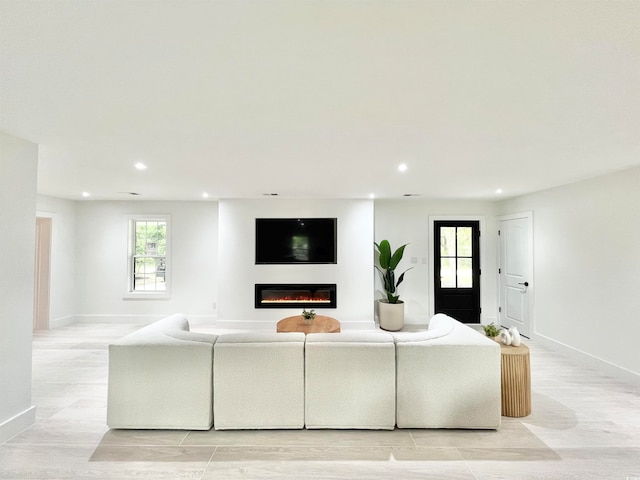 living room featuring light hardwood / wood-style flooring