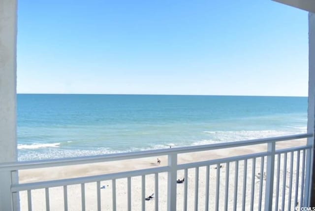 property view of water with a beach view