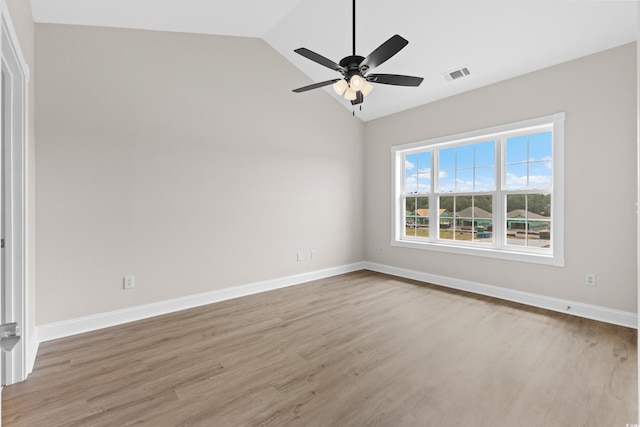 124 S Shore Blvd Unit 303, Longs, SC 29568 - empty room featuring light wood-type flooring, ceiling fan, and high vaulted ceiling