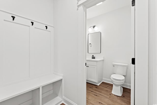 interior space with light hardwood / wood-style floors and sink