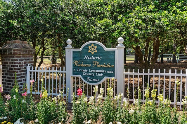 view of community sign