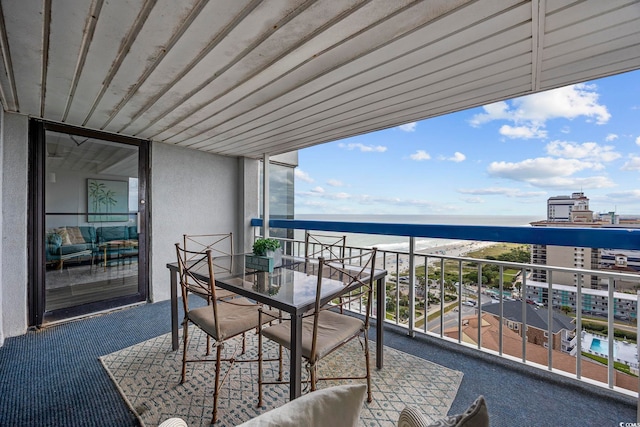 balcony with a water view