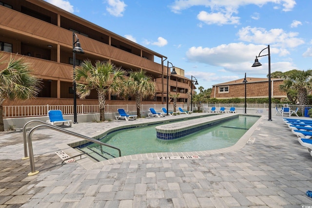 view of pool with a patio area