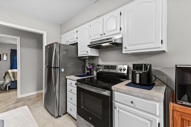 kitchen featuring white cabinets and stainless steel appliances