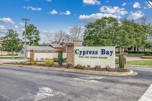 view of community sign