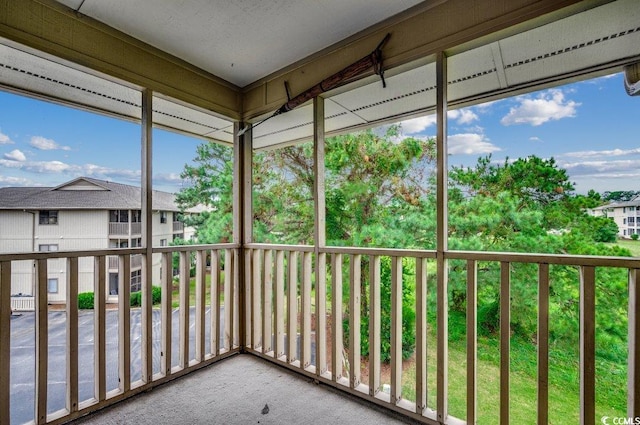 view of unfurnished sunroom