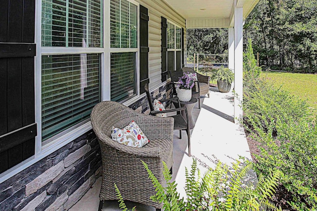 view of patio with covered porch