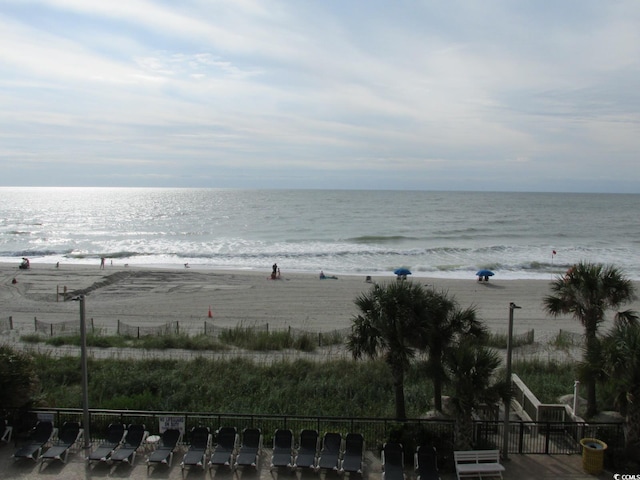 property view of water with a beach view