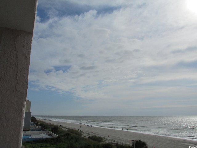 property view of water featuring a view of the beach