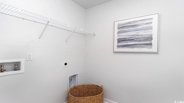 laundry area featuring electric dryer hookup and hookup for a washing machine