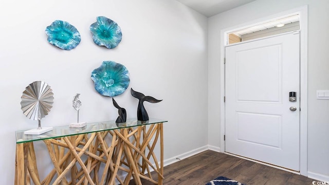 entryway featuring dark hardwood / wood-style floors