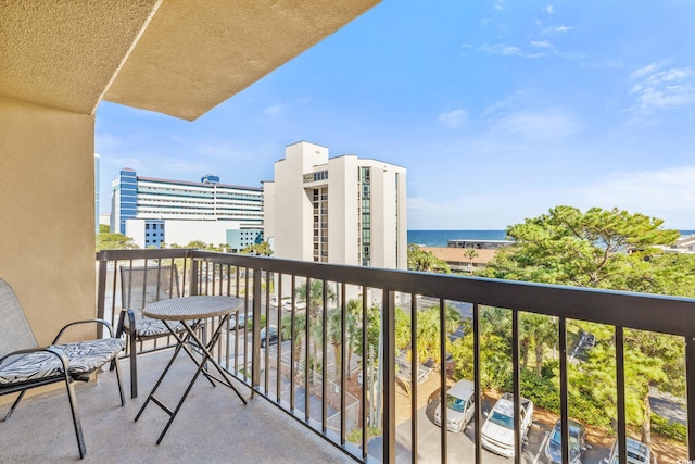 balcony with a water view