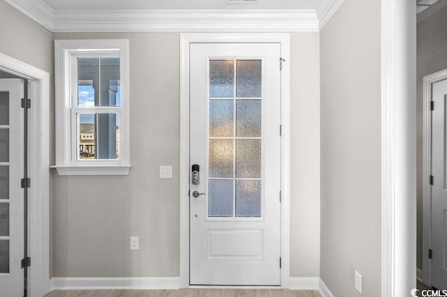 entryway with ornamental molding