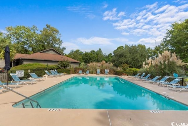 view of pool featuring a patio area