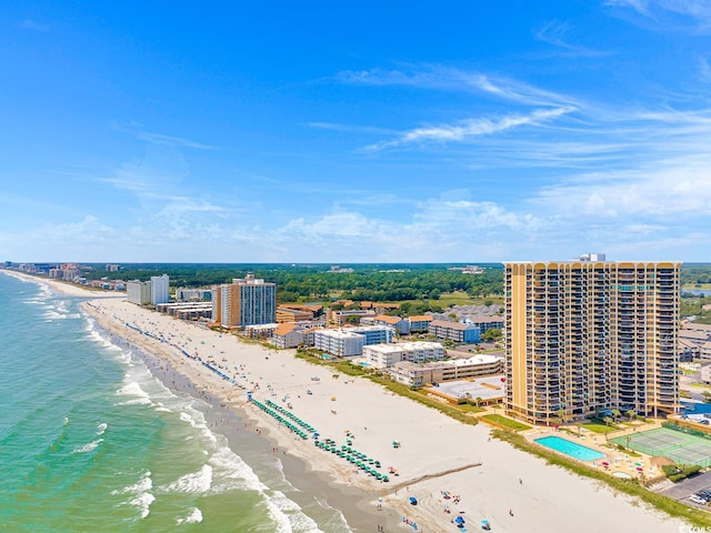 9650 Shore Dr Unit 902, Myrtle Beach, SC 29572 - birds eye view of property featuring a beach view and a water view