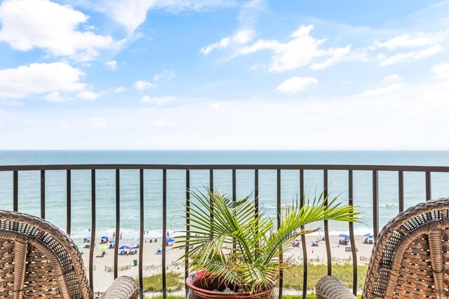 2500 N Ocean Blvd Unit 605, Myrtle Beach, SC 29577 - balcony with a water view and a view of the beach