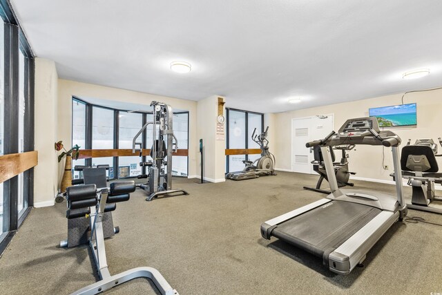 2500 N Ocean Blvd Unit 605, Myrtle Beach, SC 29577 - workout area with carpet floors and baseboards