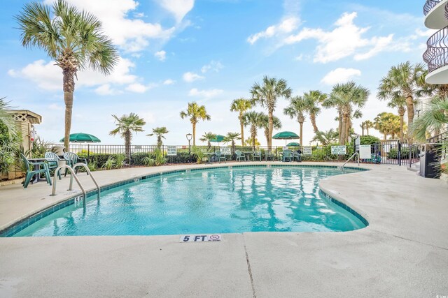 2500 N Ocean Blvd Unit 605, Myrtle Beach, SC 29577 - pool with fence and a patio