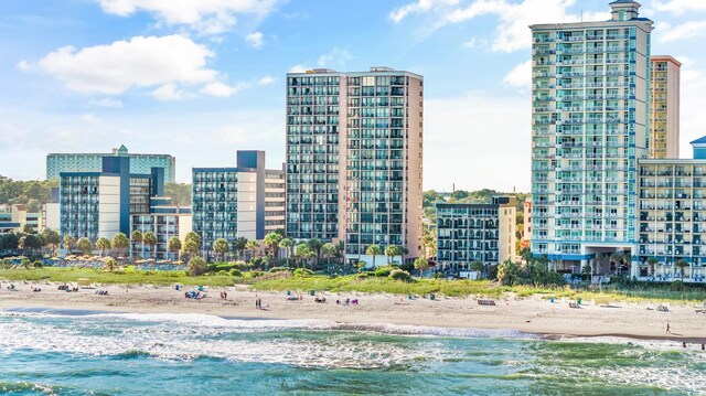 2500 N Ocean Blvd Unit 605, Myrtle Beach, SC 29577 - bird's eye view with a beach view, a water view, and a city view