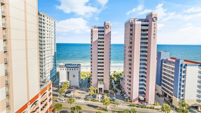 property view of water with a beach view