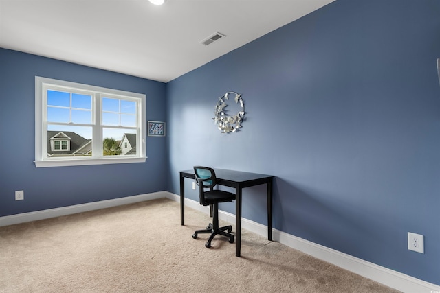 view of carpeted office