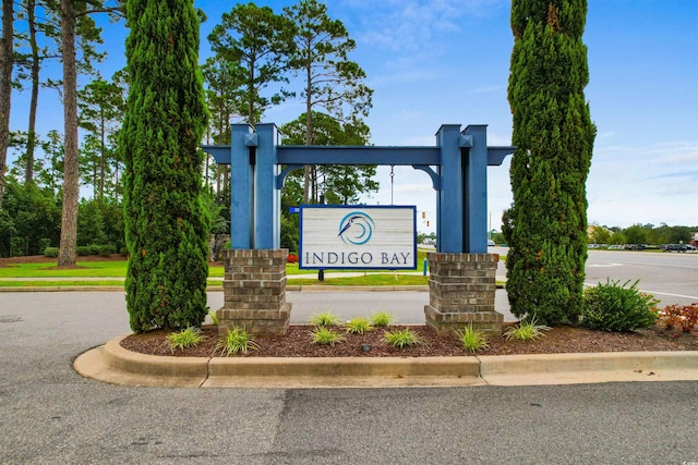 view of community sign