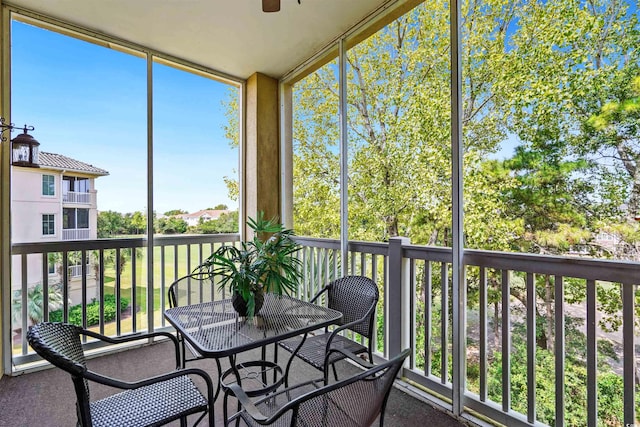 sunroom featuring plenty of natural light