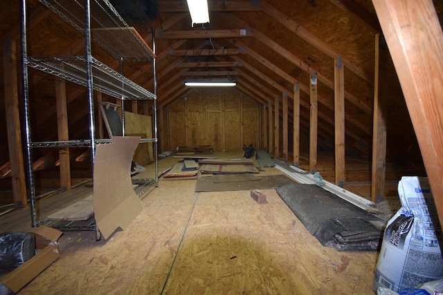 view of unfinished attic