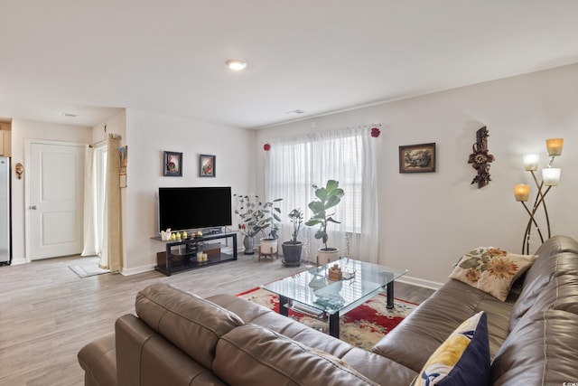 living room featuring hardwood / wood-style floors