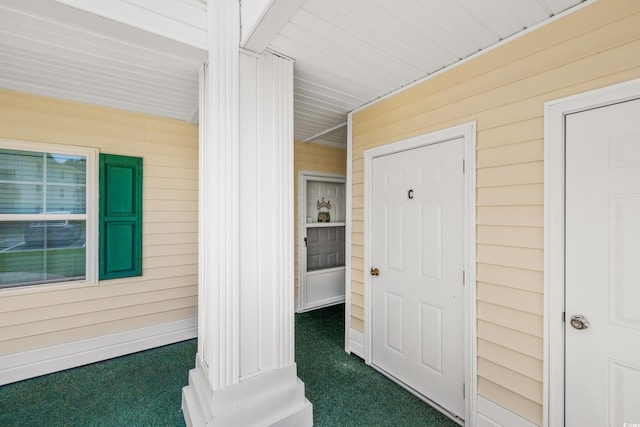 interior space with covered porch