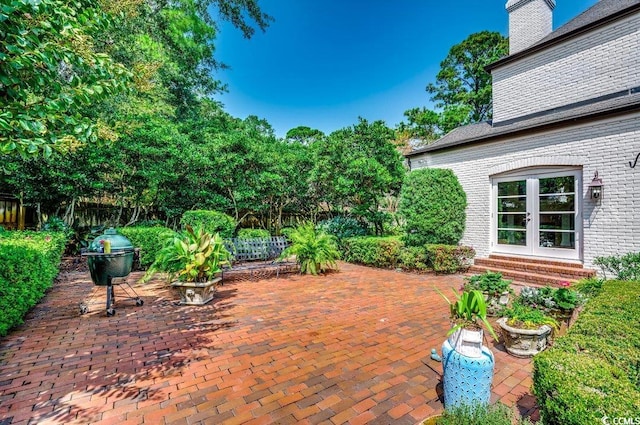 view of patio / terrace with a grill