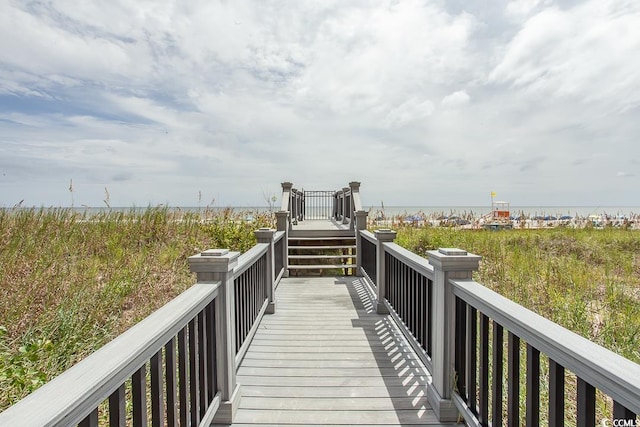 view of property's community with a water view