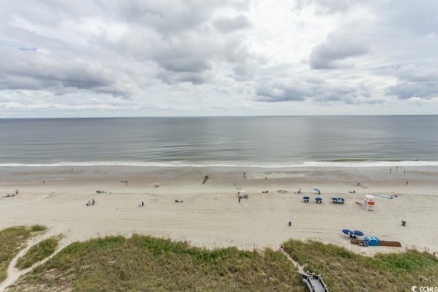 water view with a view of the beach