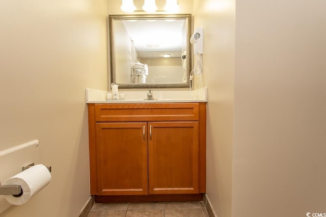 bathroom featuring vanity and tile patterned floors