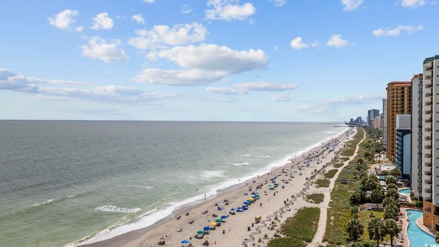 water view with a view of the beach