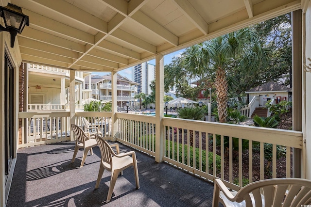 view of patio / terrace featuring a balcony