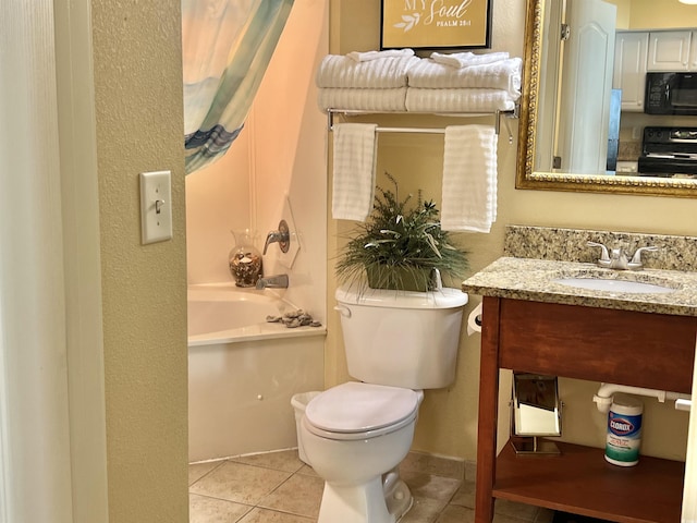 2504 N Ocean Blvd Unit 734, Myrtle Beach, SC 29577 - full bathroom featuring tile patterned flooring, vanity, shower / bath combination, and a textured wall