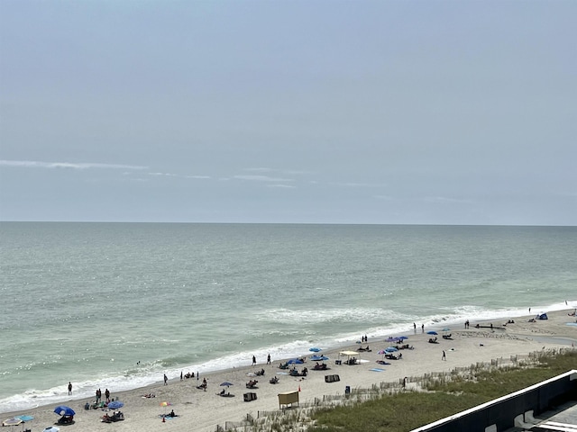 view of water feature featuring a beach view