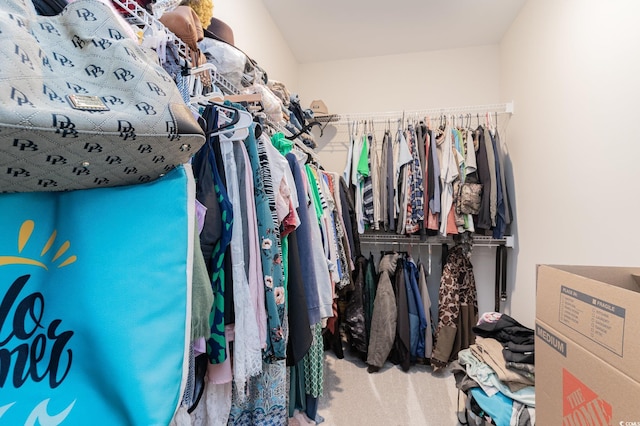 spacious closet with carpet flooring