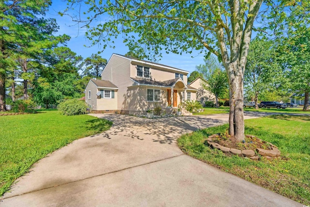 view of front property with a front yard