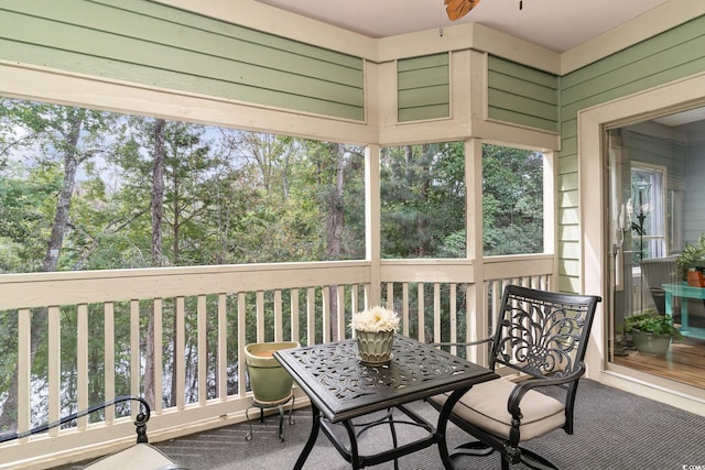 sunroom with a wealth of natural light