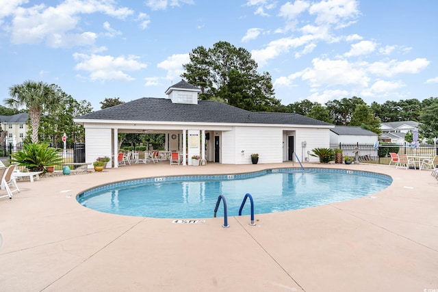 view of pool featuring a patio area