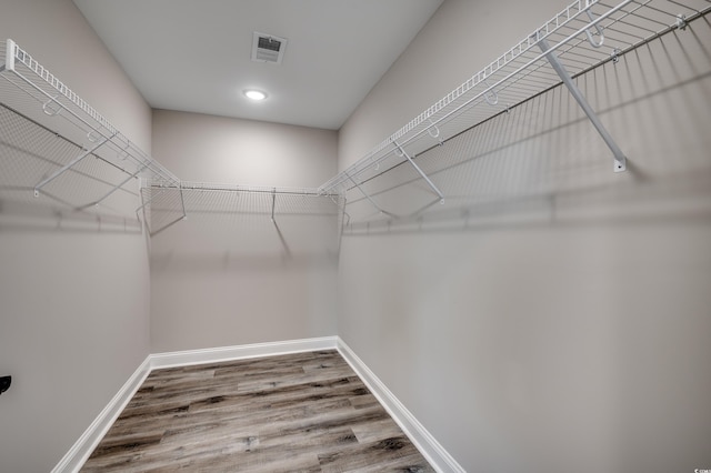 spacious closet featuring wood-type flooring