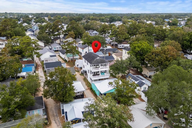 drone / aerial view with a residential view