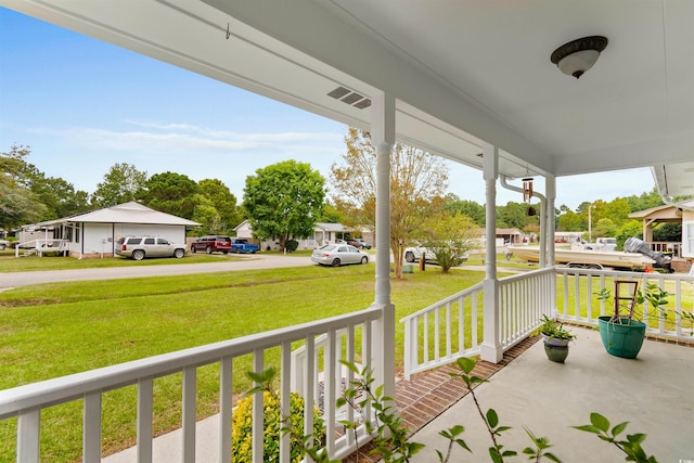 view of patio with a porch