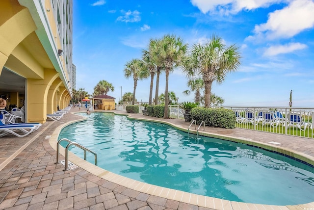 view of pool featuring a patio area