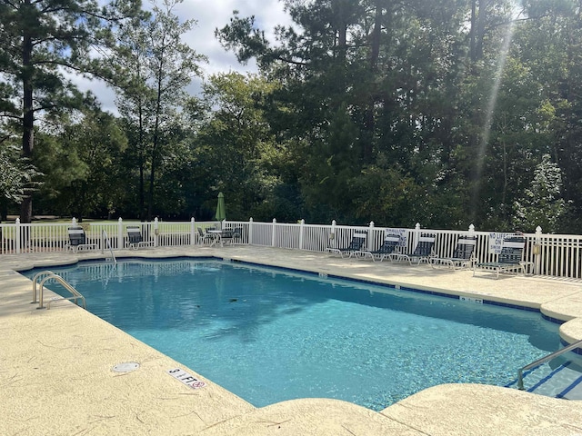 view of pool featuring a patio