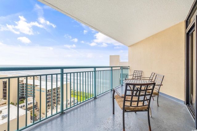 balcony with a water view