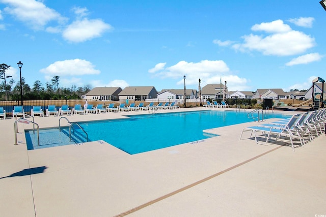 view of pool with a patio area