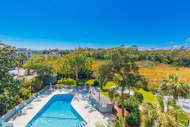 view of pool with a patio area